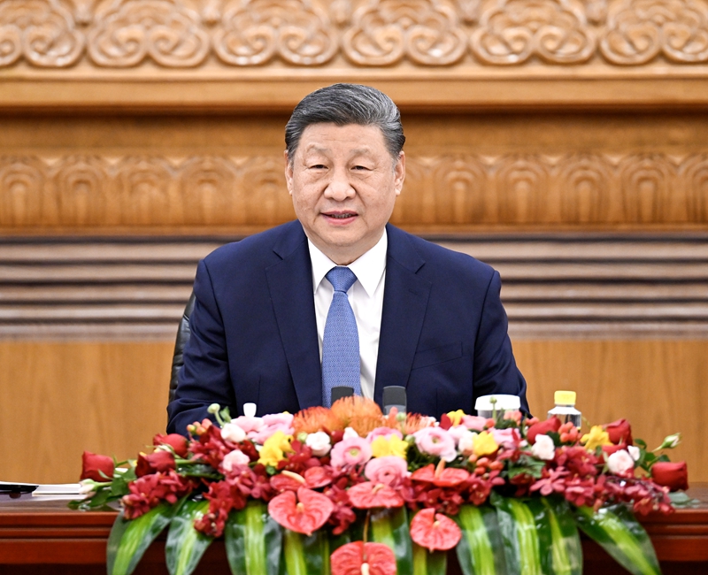 3月28日上午，国家主席习近平在北京人民大会堂会见国际工商界代表。