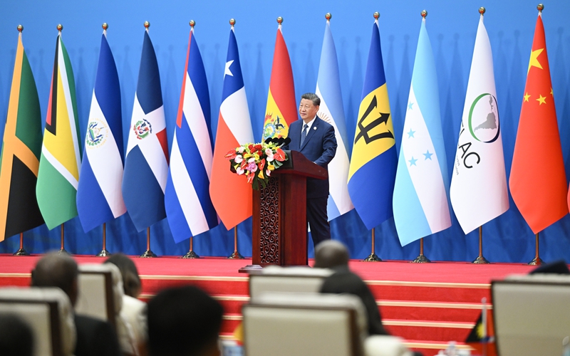 5月13日上午，国家主席习近平在北京国家会议中心出席中国－拉美和加勒比国家共同体论坛第四届部长级会议开幕式并发表主旨讲话。