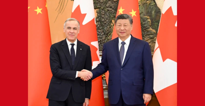 习近平会见加拿大总理卡尼 习近平会见加拿大总理卡尼