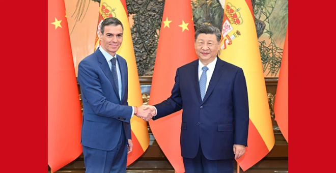 习近平会见西班牙首相桑切斯