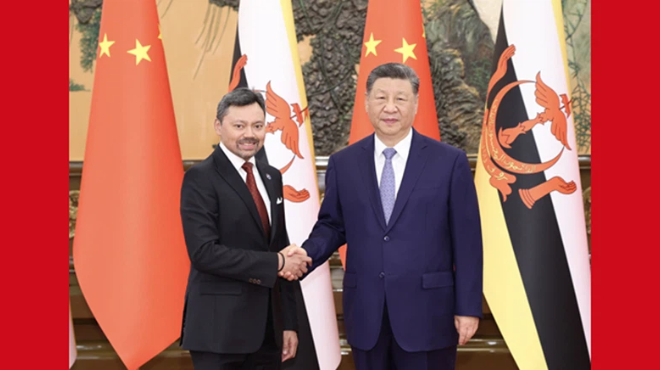 习近平会见文莱王储比拉