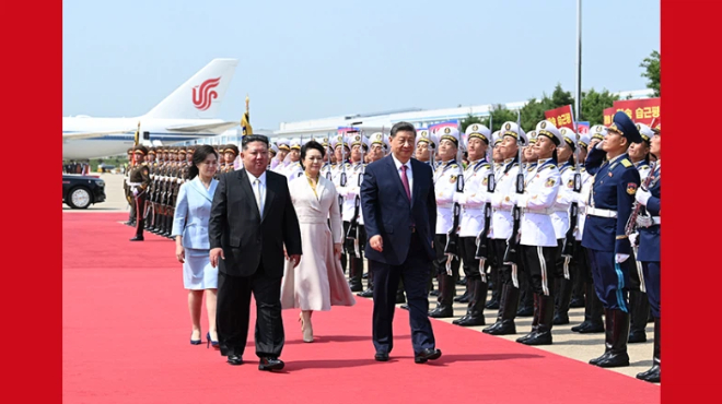 习近平出席金正恩举行的欢送仪式
