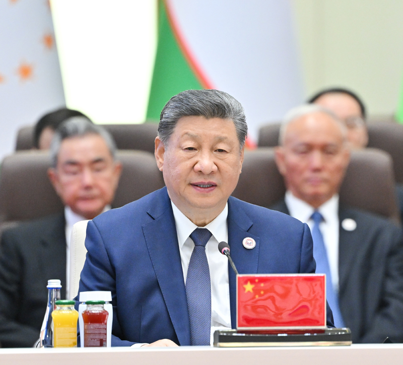 当地时间9月1日下午，国家主席习近平在比什凯克出席“上海合作组织+”会议并发表题为《共同倡导平等有序的世界多极化 实现更加公正合理的全球治理》的重要讲话。图片来源：新华网